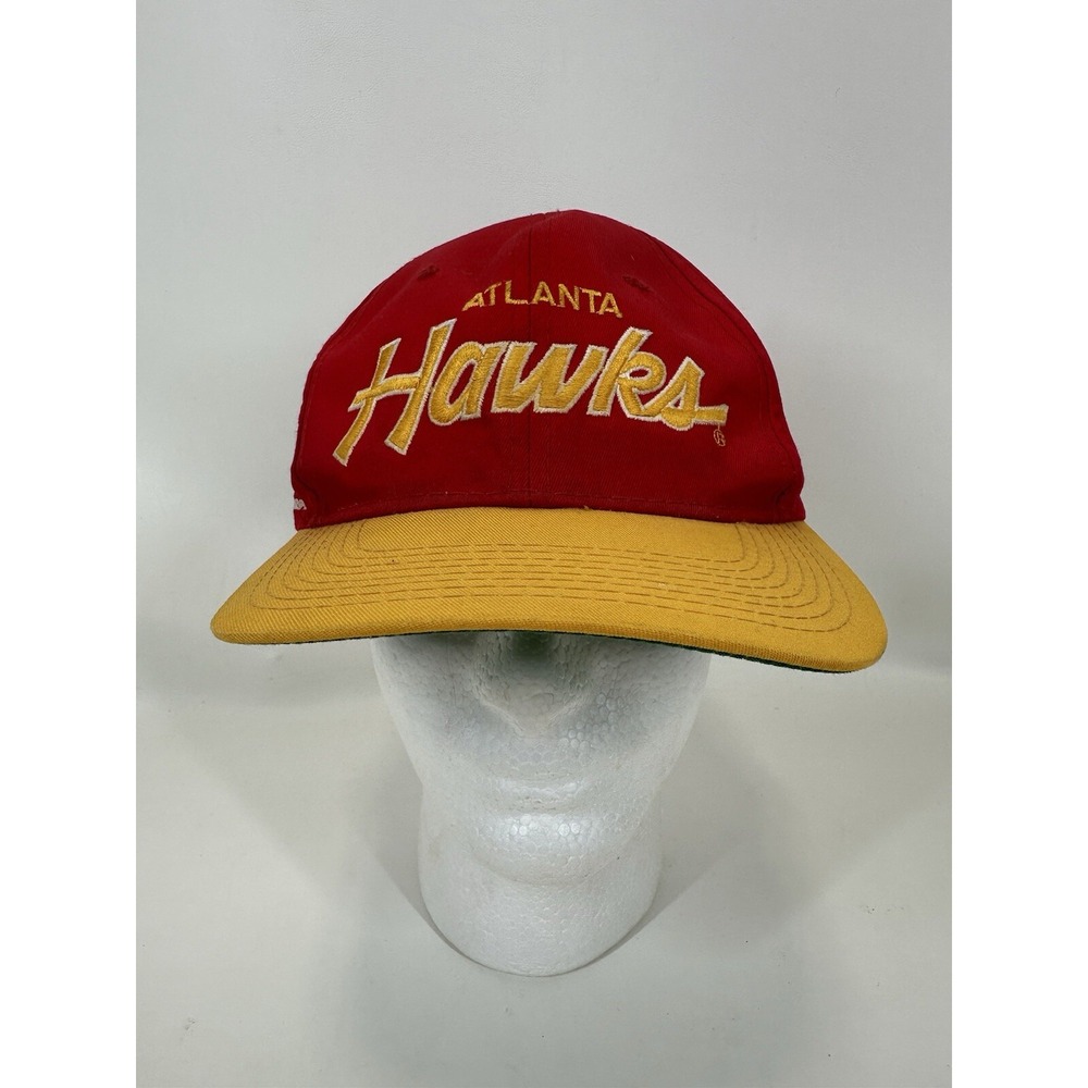 Atlanta Hawks Vintage SnapBack Hat Sports Specialties The‎ Twill red yellow